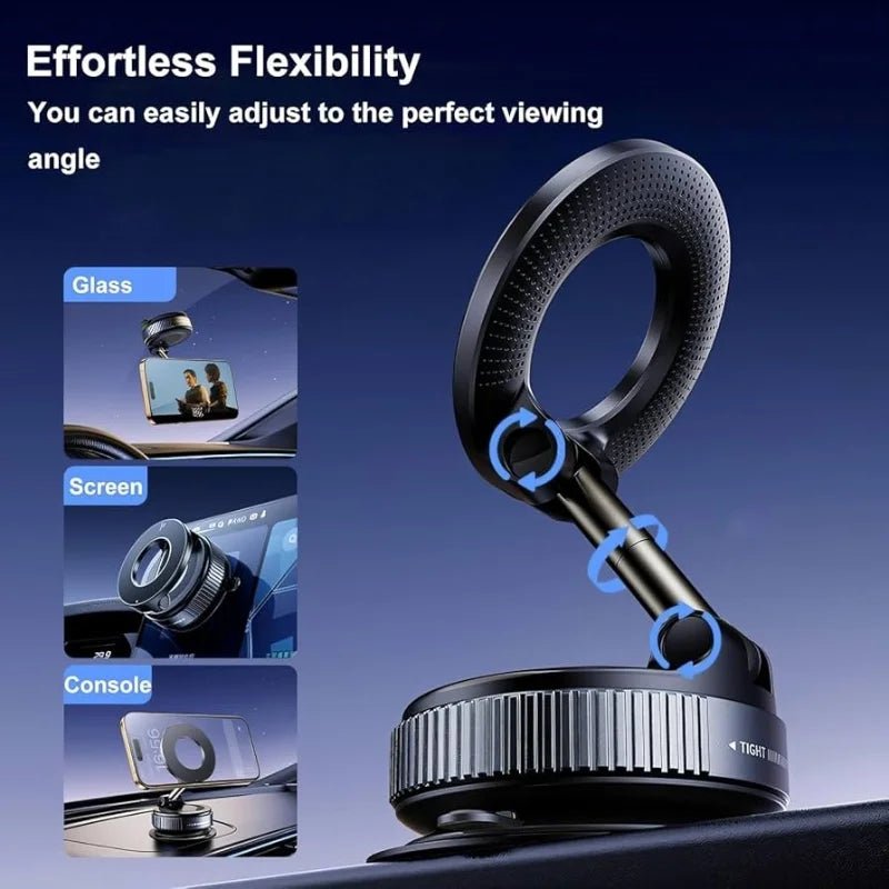 Foldable Magnetic Car Phone Holder | 360° Rotating Suction Mount, Universal - SwiftLogic Store