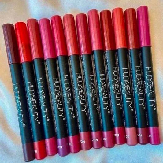 Huda Beauty Matte Color Lipstick Pencils Set Of 12 - SwiftLogic Store