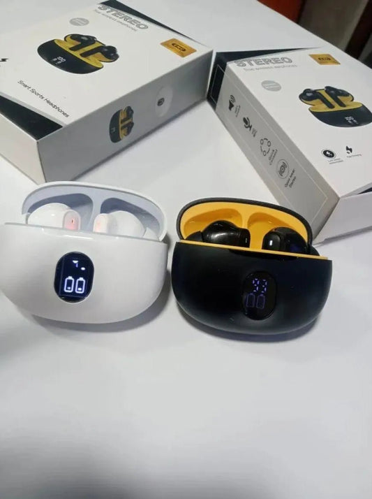 Premium Wireless Earbuds Black Yellow Bluetooth 5.3 - SwiftLogic Store
