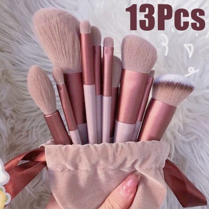 13 Piece Makeup Brush Set With Matching Storage Pouch Professional Soft Bristles For Blending Contouring And Daily Use | Random Color - SwiftLogic Store