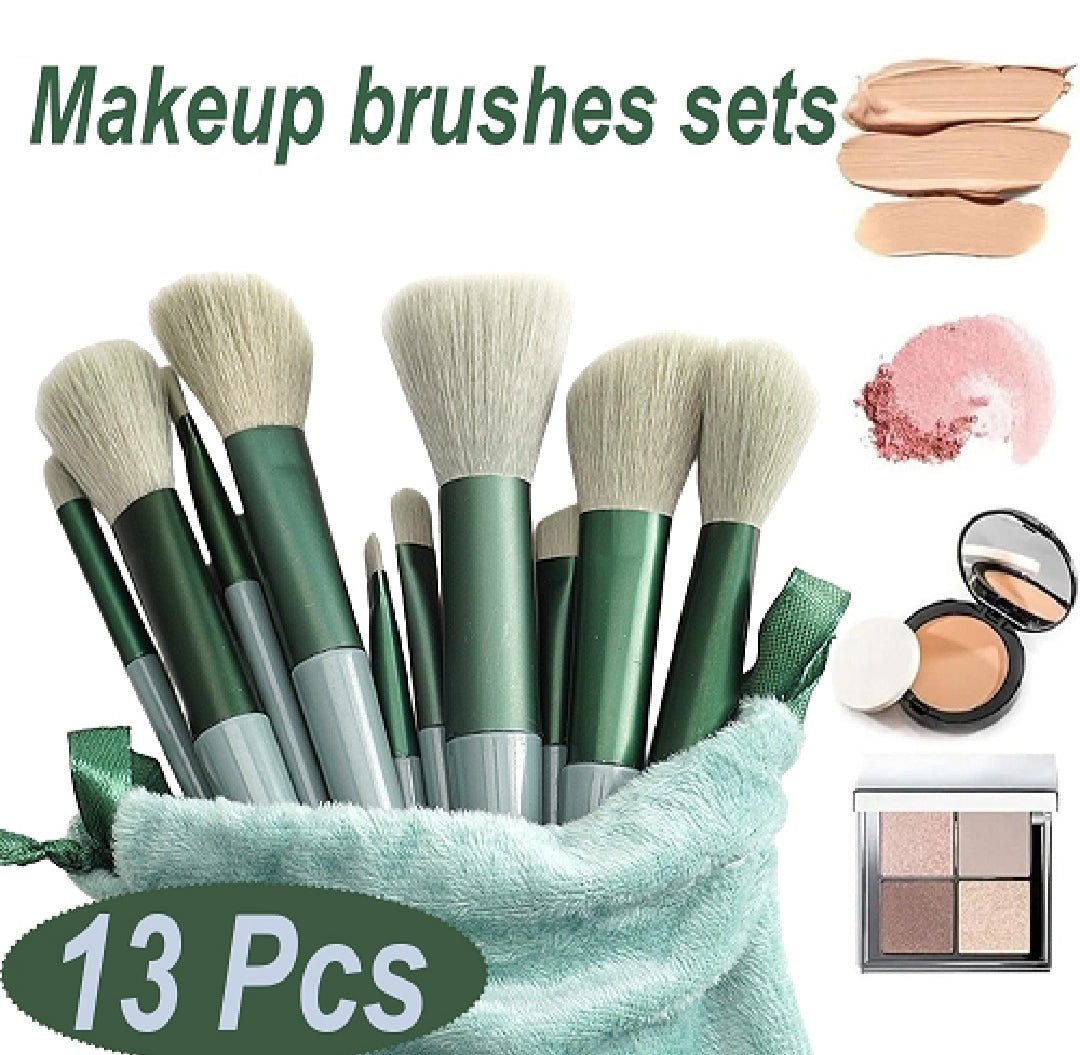 13 Piece Makeup Brush Set With Matching Storage Pouch Professional Soft Bristles For Blending Contouring And Daily Use | Random Color - SwiftLogic Store