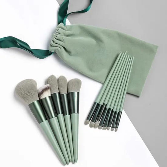 13 Piece Makeup Brush Set With Matching Storage Pouch Professional Soft Bristles For Blending Contouring And Daily Use | Random Color - SwiftLogic Store