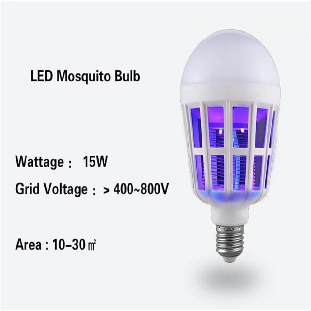 2-in-1 LED Mosquito Killer Bulb | 15W Insect Zapper Light | Silent, Odorless, Energy Saving - SwiftLogic Store