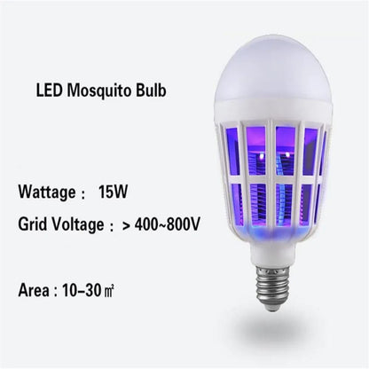 2-in-1 LED Mosquito Killer Bulb | 15W Insect Zapper Light | Silent, Odorless, Energy Saving - SwiftLogic Store