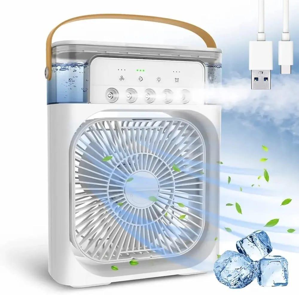 3-in-1 Portable Mini Air Cooler & Desktop Ice Mist Fan (Load-Shedding Proof)