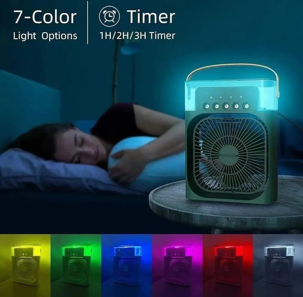 3-in-1 Portable Mini Air Cooler & Desktop Ice Mist Fan (Load-Shedding Proof)