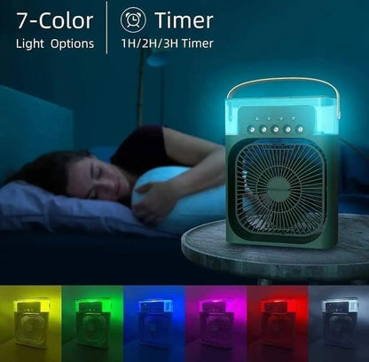 3-in-1 Portable Mini Air Cooler & Desktop Ice Mist Fan (Load-Shedding Proof)