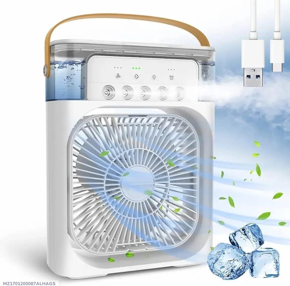 3-in-1 Portable Mini Air Cooler & Desktop Ice Mist Fan (Load-Shedding Proof)
