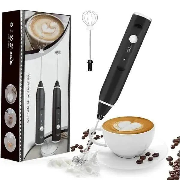 USB Electric Coffee Whisk 3Pcs Stainless Steel Set