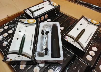 USB Electric Coffee Whisk 3Pcs Stainless Steel Set