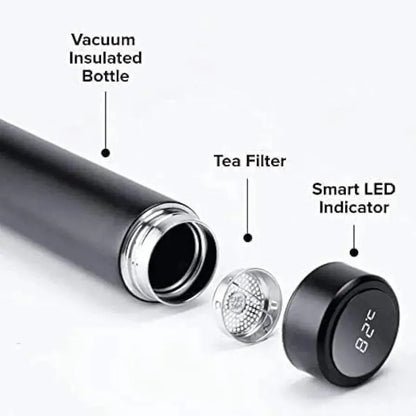 Digital Temp Tea Bottle 50ml Black Stainless Steel
