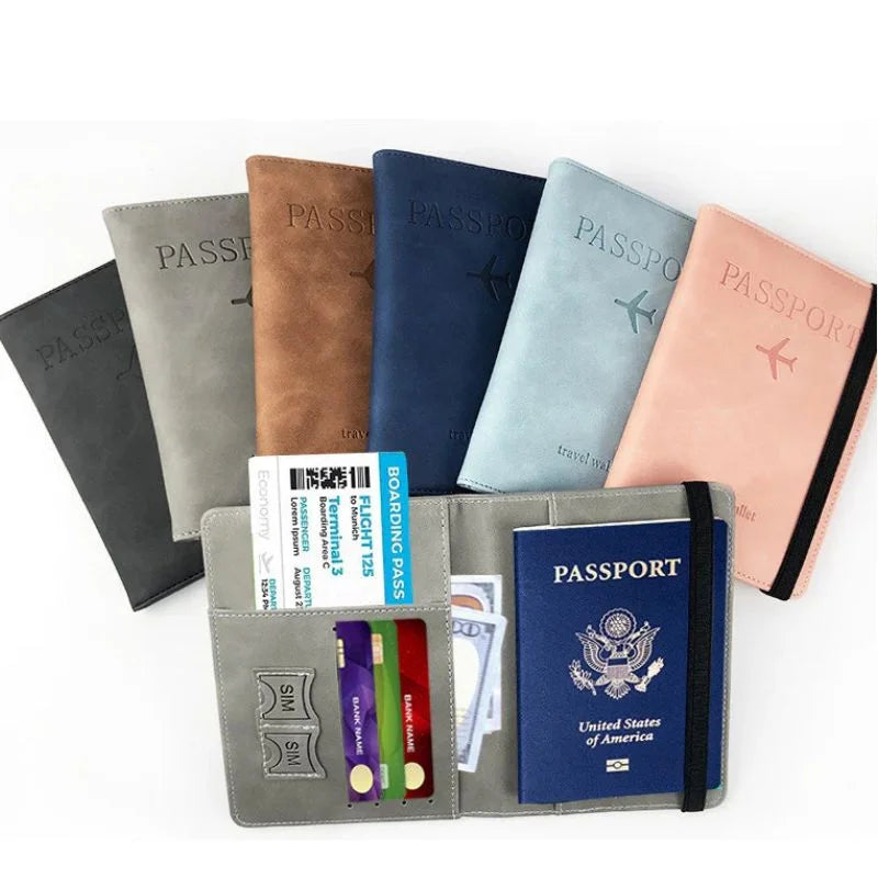 Passport Wallet | PU Leather Travel Document Holder with Card & Cash Pockets | Random Colo