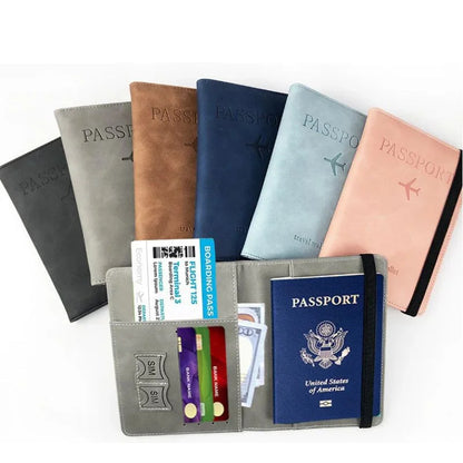 Passport Wallet | PU Leather Travel Document Holder with Card & Cash Pockets | Random Colo