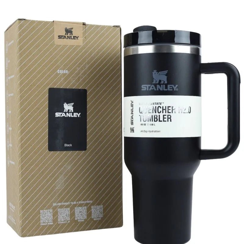 Black Stanley 40 Oz Stainless Steel Tumbler | Leak-Proof Vacuum Insulated Travel Mug | Hot & Cold - SwiftLogic Store