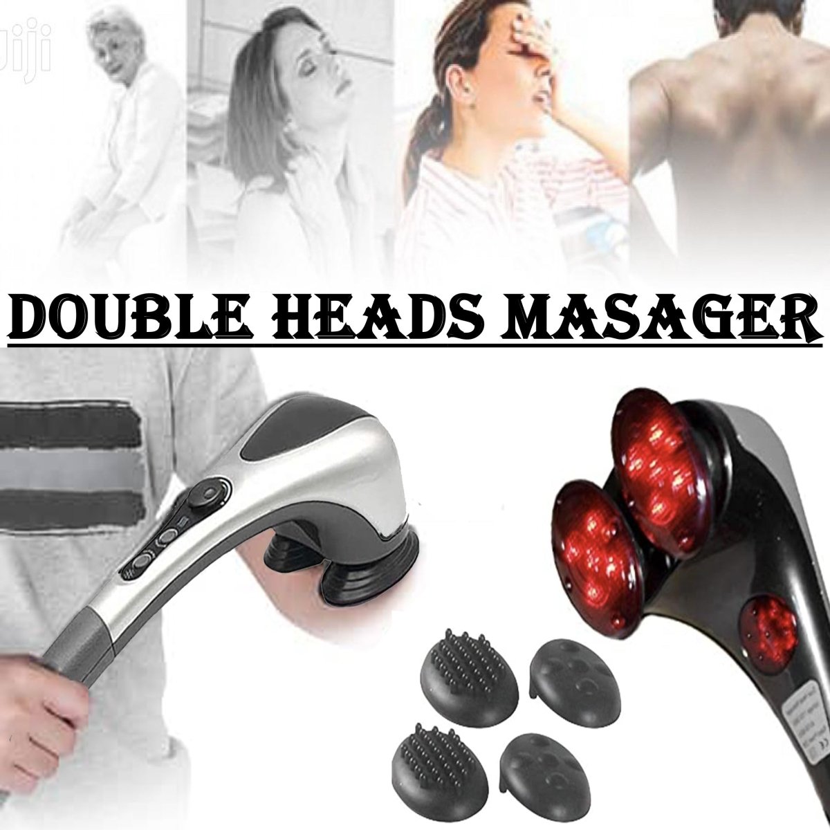 Blue Idea Full Body Handheld Double Head Massager - SwiftLogic Store