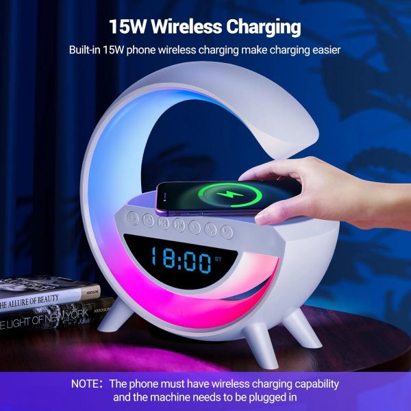 BT-3401 LED Wireless Charging Speaker & Atmosphere Lamp | RGB Night Light | Bluetooth Speaker | Fast Wireless Charger - SwiftLogic Store