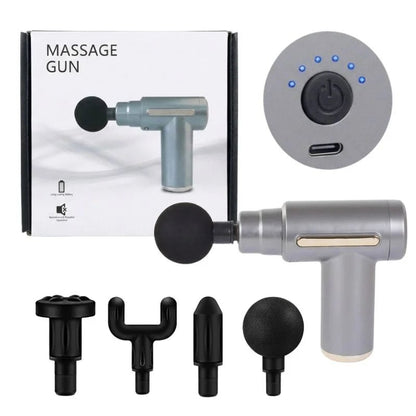 Deep Tissue Muscle Massage Gun | Fascia Relaxation Massage Gun with 6 Speed Levels & 4 Massage Heads | Random Color - SwiftLogic Store