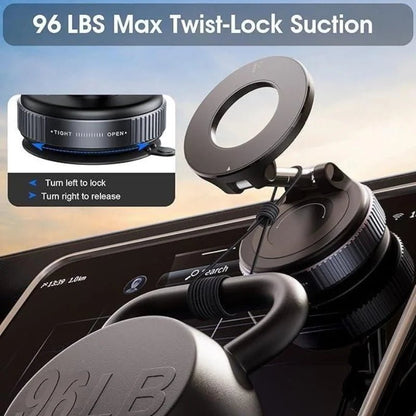 Foldable Magnetic Car Phone Holder | 360° Rotating Suction Mount, Universal - SwiftLogic Store