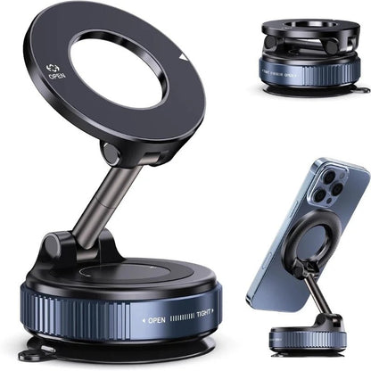 Foldable Magnetic Car Phone Holder | 360° Rotating Suction Mount, Universal - SwiftLogic Store