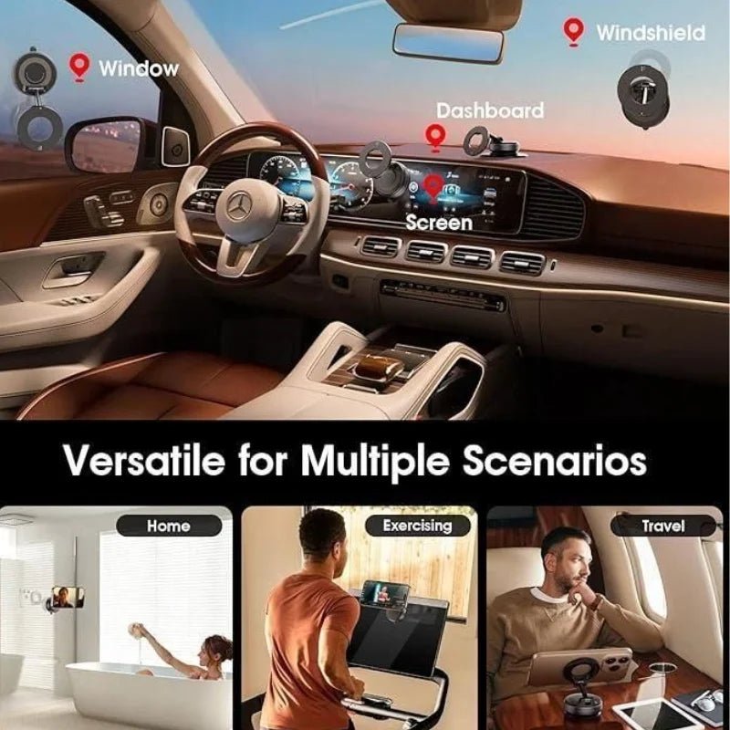 Foldable Magnetic Car Phone Holder | 360° Rotating Suction Mount, Universal - SwiftLogic Store