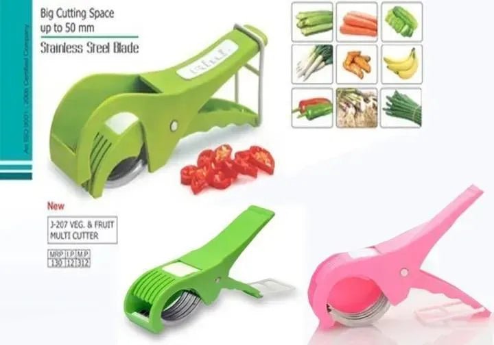 Green Multi-Veg Cutter with 5 Blades for Cucumbers, Peppers, Tomatoes - SwiftLogic Store