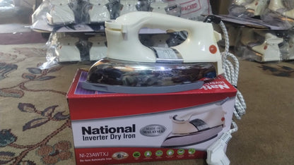 National Inverter Dry Iron 400 Watt Low Power Energy Efficient Solar Compatible Electric Iron Non Stick Soleplate Lightweight Fast Heating - SwiftLogic Store