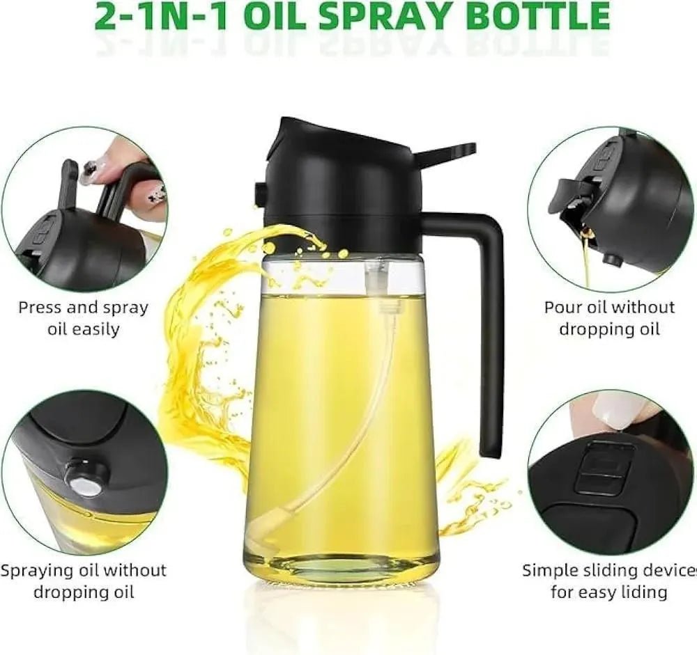 Premium Glass Oil Spray Bottle with Spray Nozzle - SwiftLogic Store