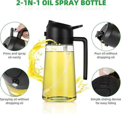 Premium Glass Oil Spray Bottle with Spray Nozzle - SwiftLogic Store