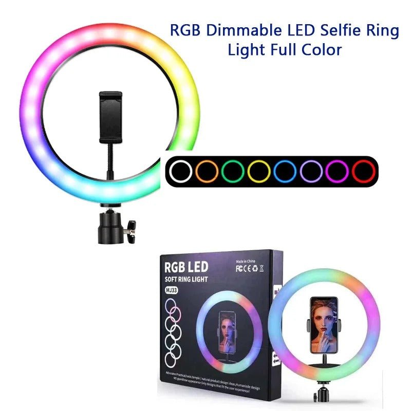 RGB Ringlight 26 CM MJ26 With Mobile Holder - SwiftLogic Store