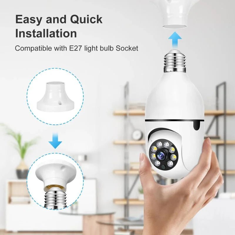 Speed-X Bulb Camera 1080P WiFi 360° Panoramic Security Camera | Night Vision & Two-Way Audio - SwiftLogic Store