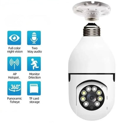 Speed-X Bulb Camera 1080P WiFi 360° Panoramic Security Camera | Night Vision & Two-Way Audio - SwiftLogic Store
