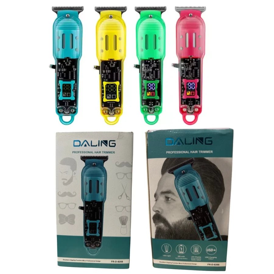 Transparent LCD Electric Hair Trimmer | USB Rechargeable | Professional Grooming - SwiftLogic Store