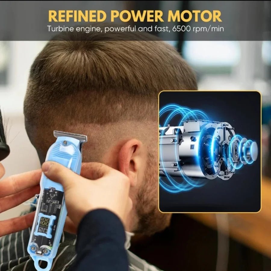 Transparent LCD Electric Hair Trimmer | USB Rechargeable | Professional Grooming - SwiftLogic Store