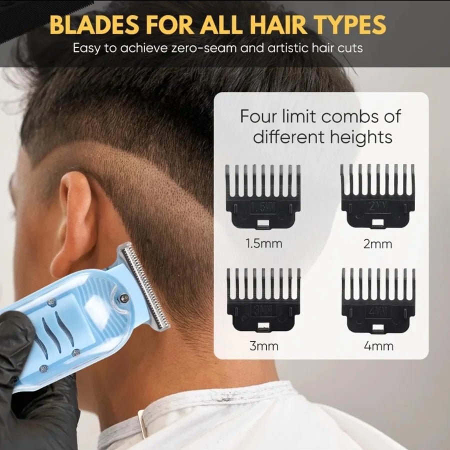 Transparent LCD Electric Hair Trimmer | USB Rechargeable | Professional Grooming - SwiftLogic Store