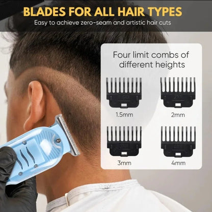 Transparent LCD Electric Hair Trimmer | USB Rechargeable | Professional Grooming - SwiftLogic Store