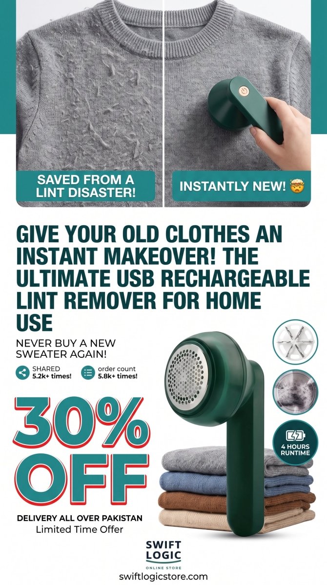 USB Rechargeable Lint Remover for Home Use - SwiftLogic Store