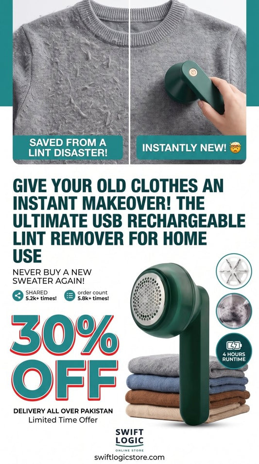 USB Rechargeable Lint Remover for Home Use - SwiftLogic Store