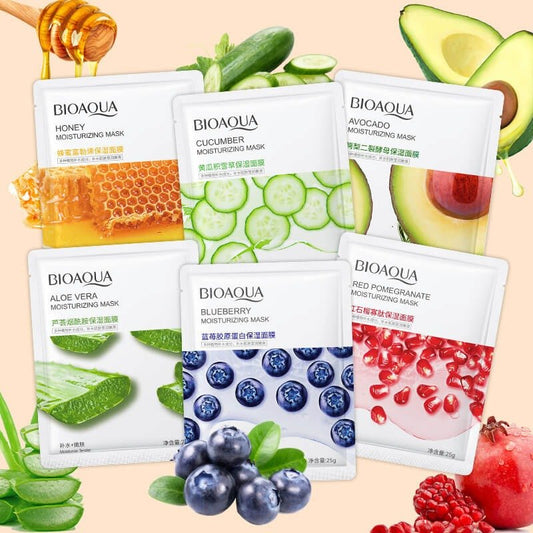 Whitening Face Sheet Mask Set Of 6 Multicolor Hydrating Brightening Skin Care Masks For Radiant Smooth And Glowing Skin | Random Flavor - SwiftLogic Store